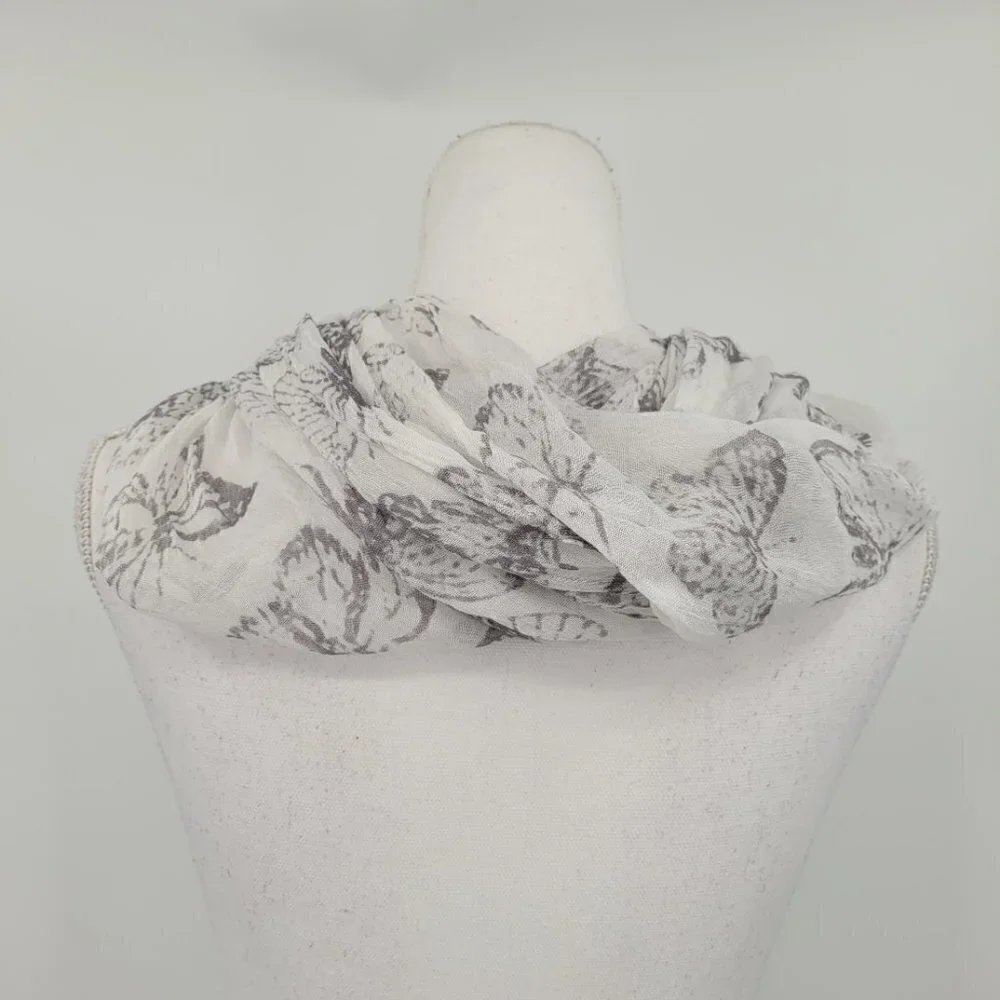 Butterfly Scarf/Wrap with Orange Tassels
